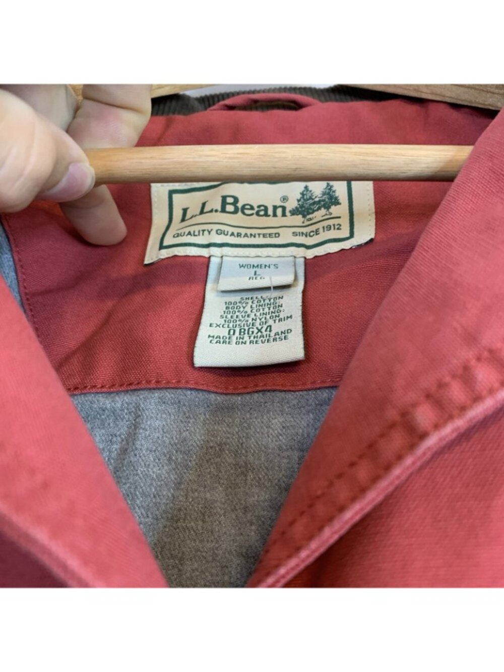 Vintage 90s L.L.Bean Canvas Chore Jacket Red Size L - Picture 5 of 6